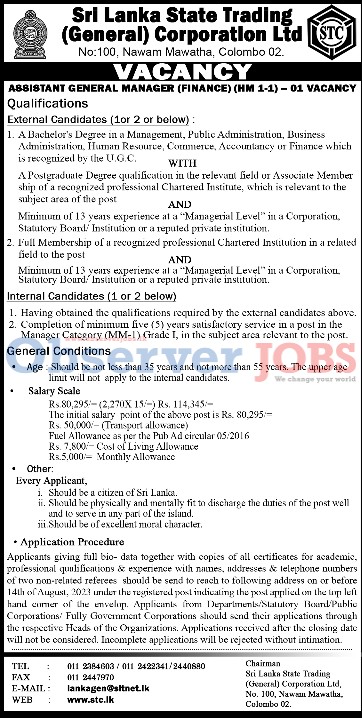 Assistant General Manager Finance Sri Lanka State Trading General assistant-general-manager-finance-sri-lanka-state-trading-general