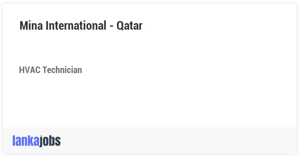 HVAC Technician Qatar Mina International